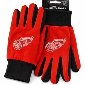 NHL Detroit Red Wings Red and Black Utility Gloves